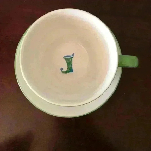 Starbucks Holiday Elf Christmas Stocking 2006 Coffee Mug Tea Cup Matching Plate - Picture 4 of 13